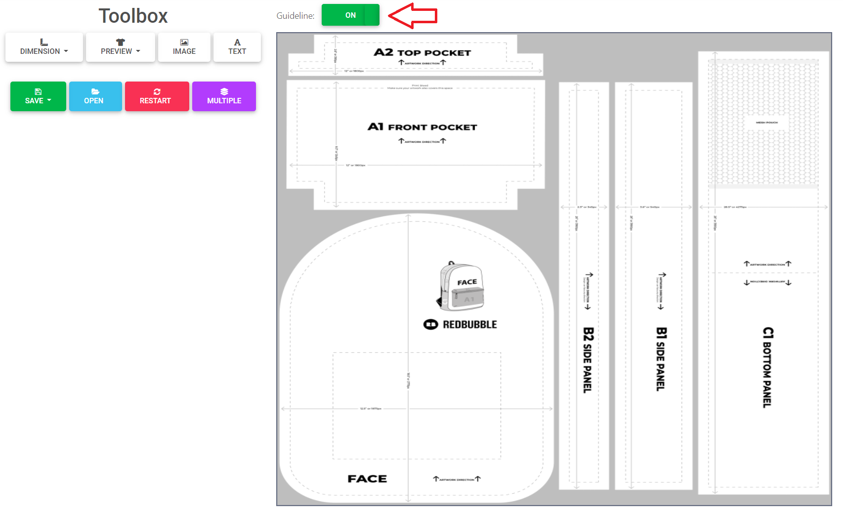 Turn On Guideline Feature