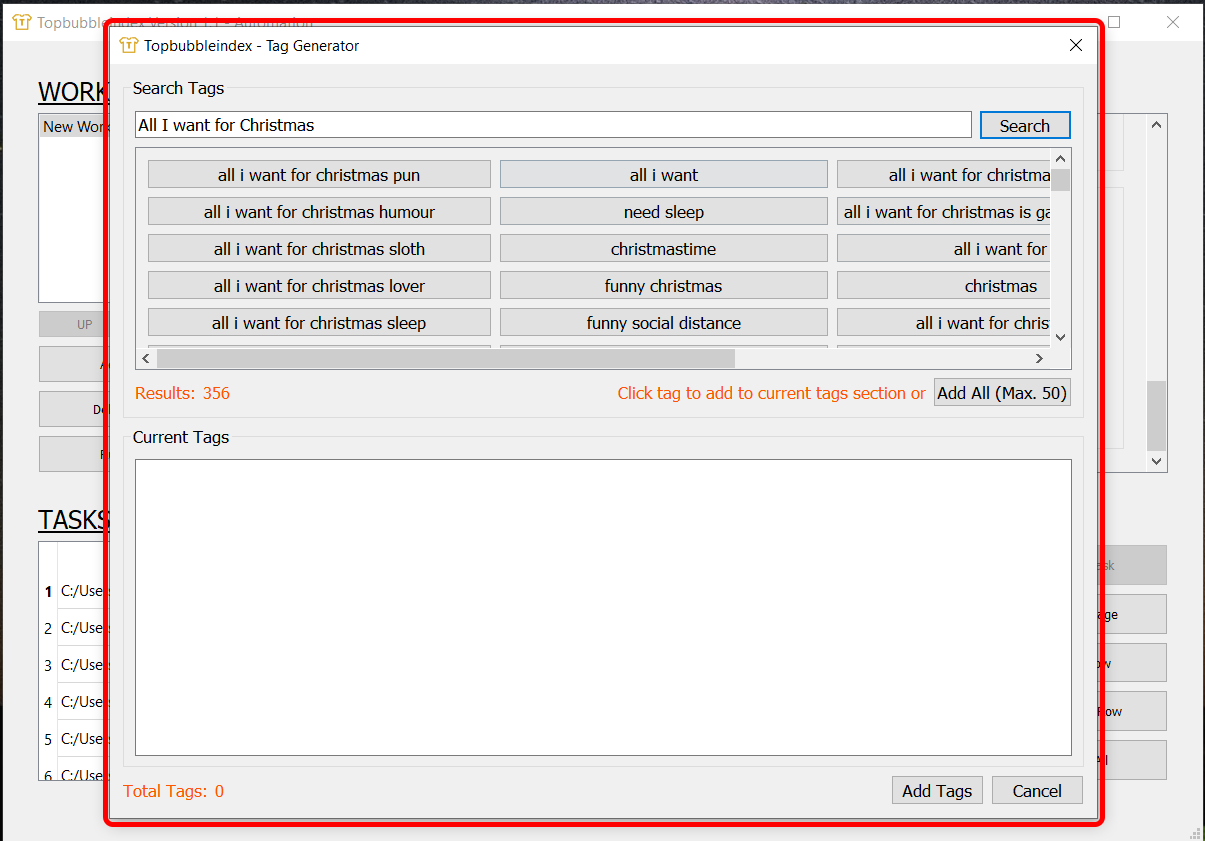 Topbubbleindex tags task